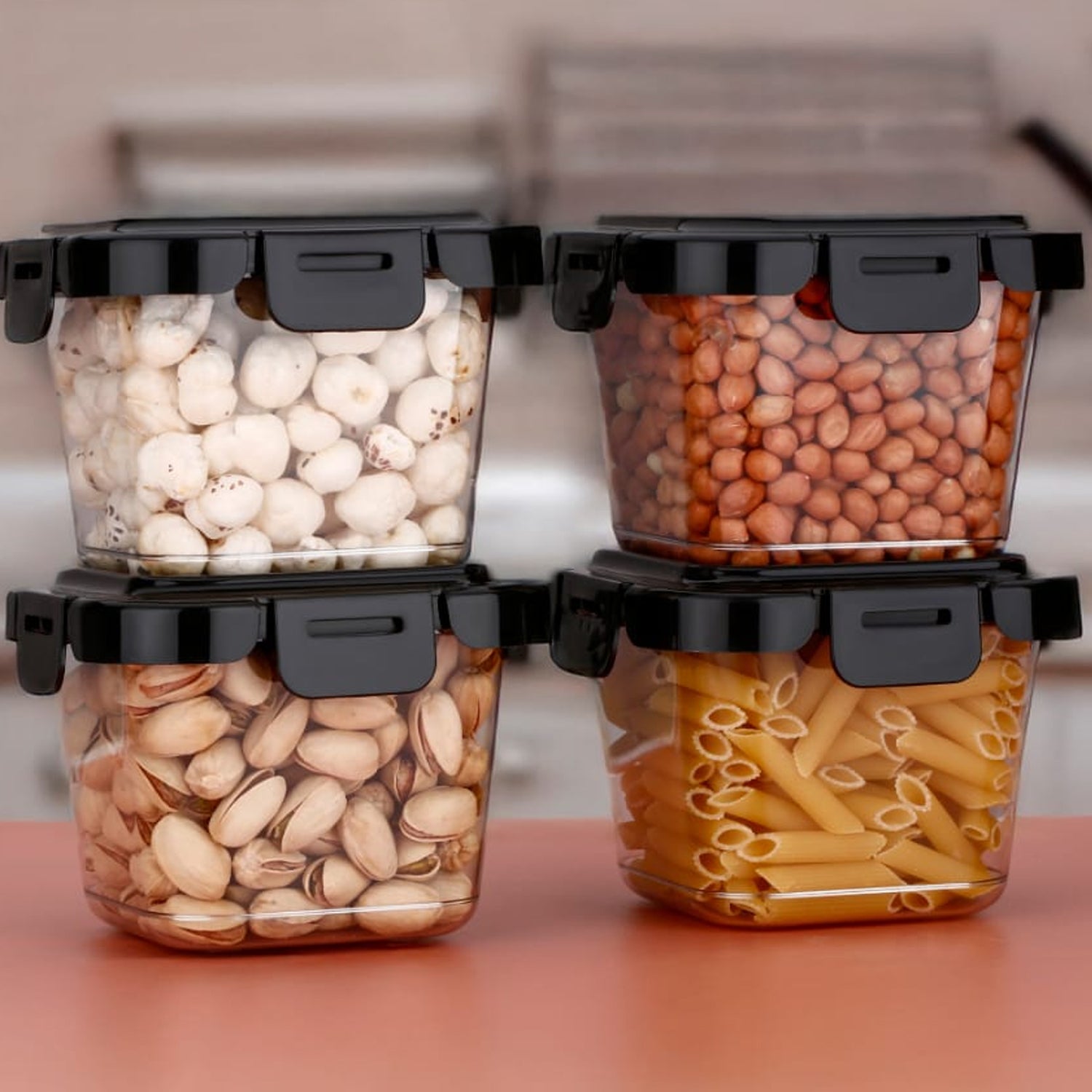 Plastic Food Storage Containers With Lid (4 Pcs Set  500 Ml) Plastic Food Storage Containers With Lid (4 Pcs Set  500 Ml)